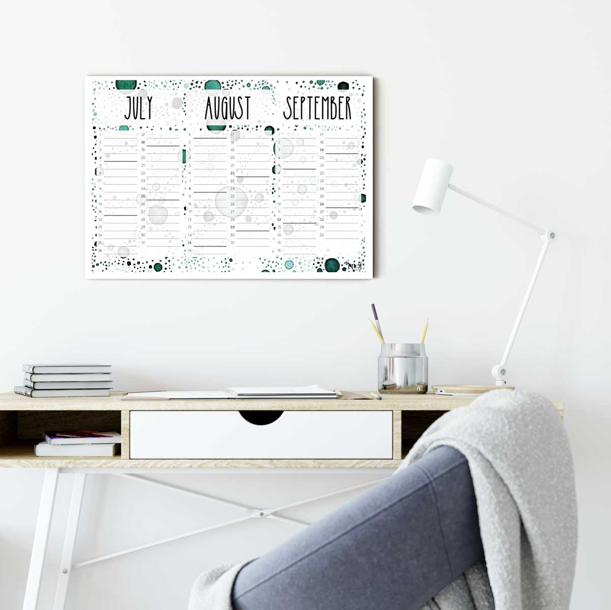 Free Calendar for July, August, September 2021 | EmAhls