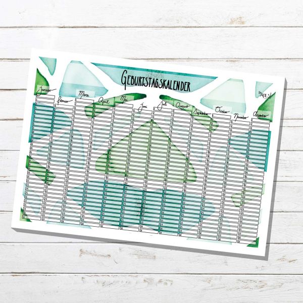 Geburtstagskalender zum Ausdrucken Nelumba Ficus