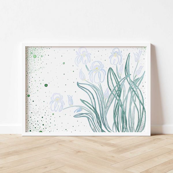 Botanical Wall Art: Abstract Print ‚Iridace‘