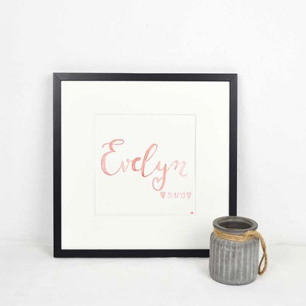 Nursery Name Sign Red – Unique Baptism Gift