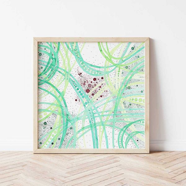 Contemporary Wall Art: Poster with Colourful Abstract Art ‚Hold Space I’